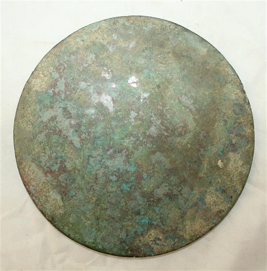 A Chinese bronze grapevine circular mirror, Tang Dynasty, 20.5cm